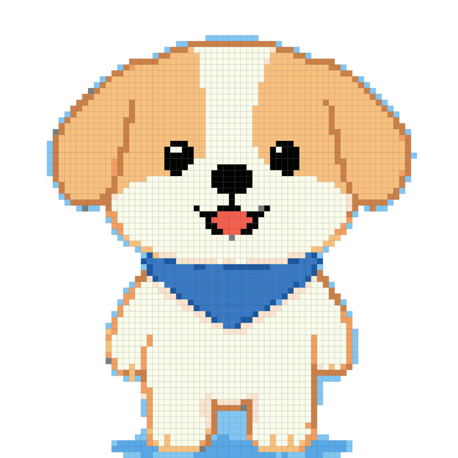 Cute little dog fuse bead pattern preview