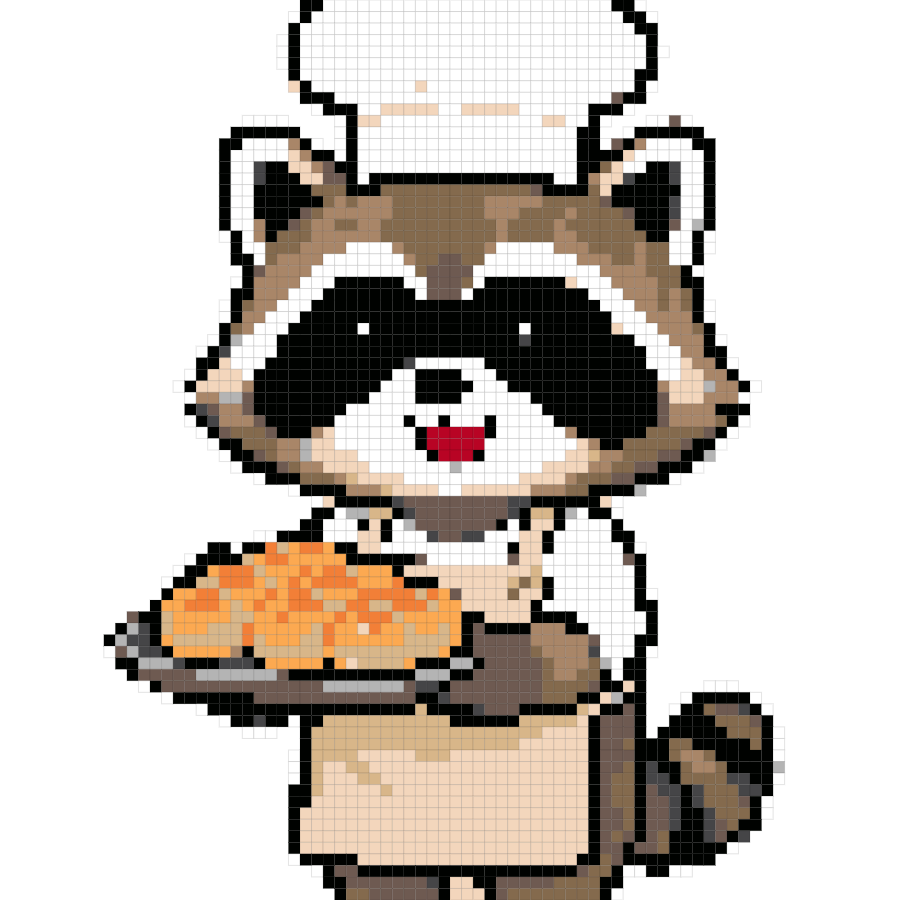 Raccoon Chef fuse bead pattern preview