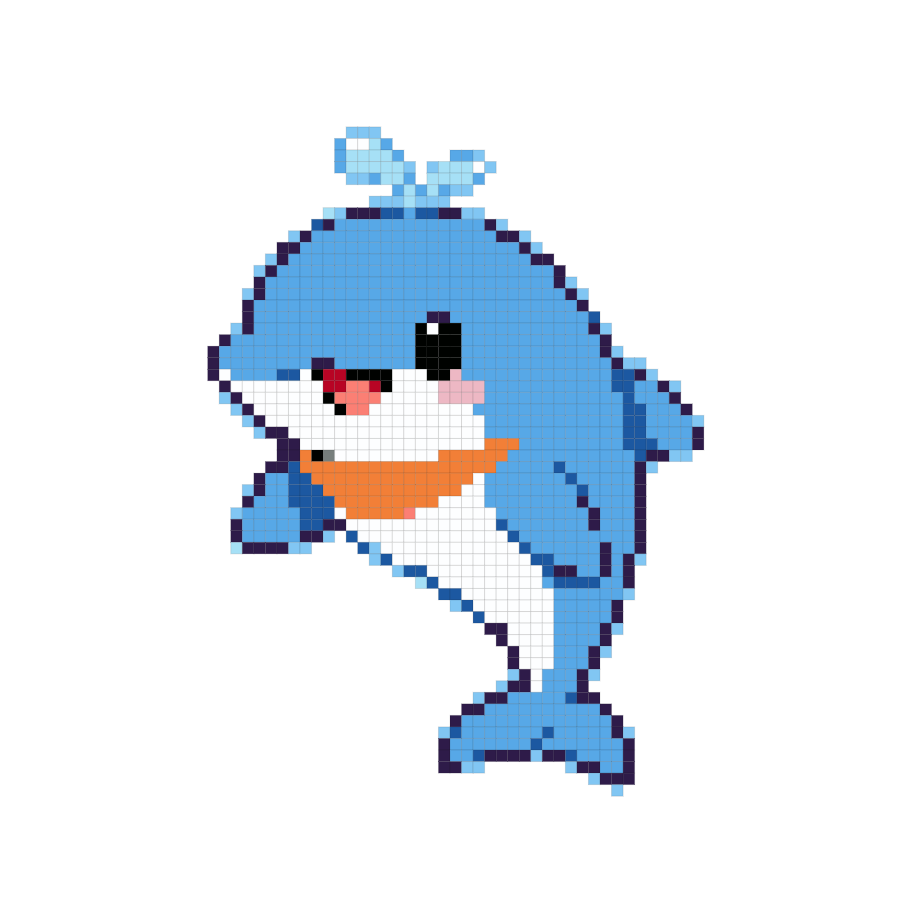 Dolphin fuse bead pattern preview