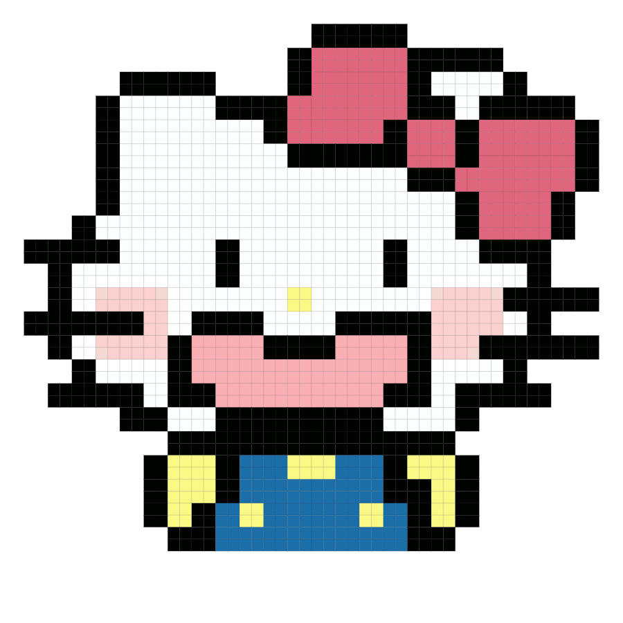 Happy Pink Cat fuse bead pattern preview