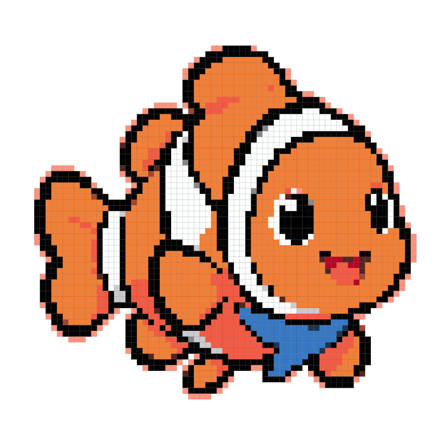 Clownfish fuse bead pattern preview