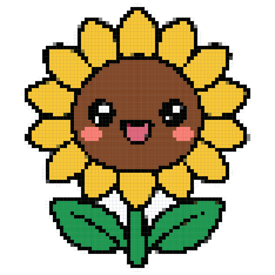 sunflower fuse bead pattern preview