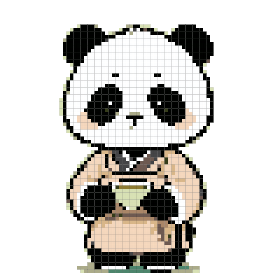 Panda fuse bead pattern preview