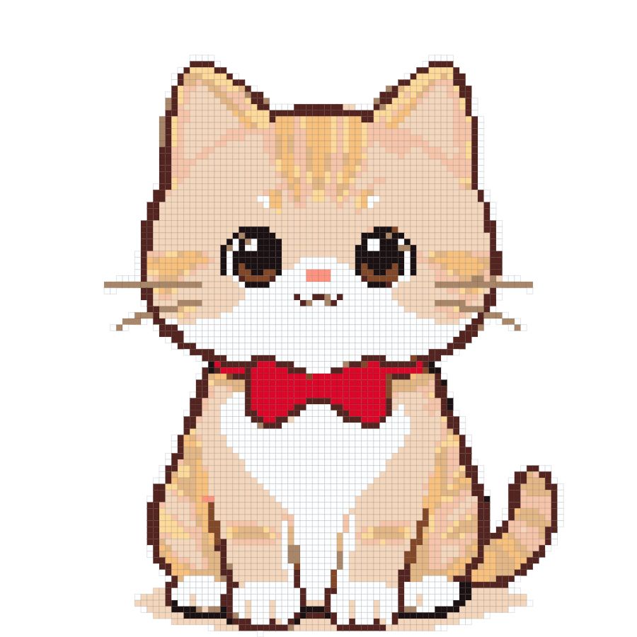 Cute orange kitten fuse bead pattern preview
