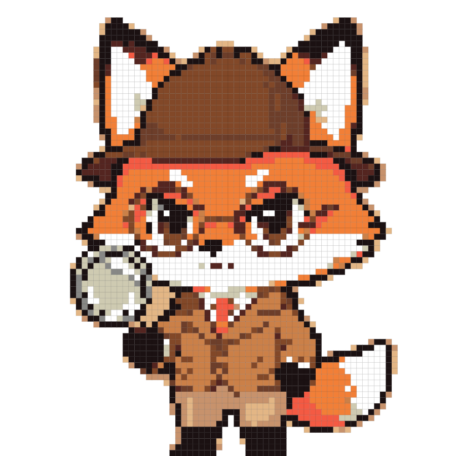 Fox Detective fuse bead pattern preview