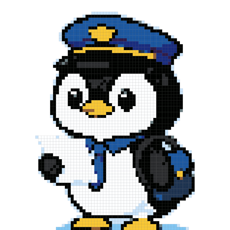 Mailman Penguin fuse bead pattern preview