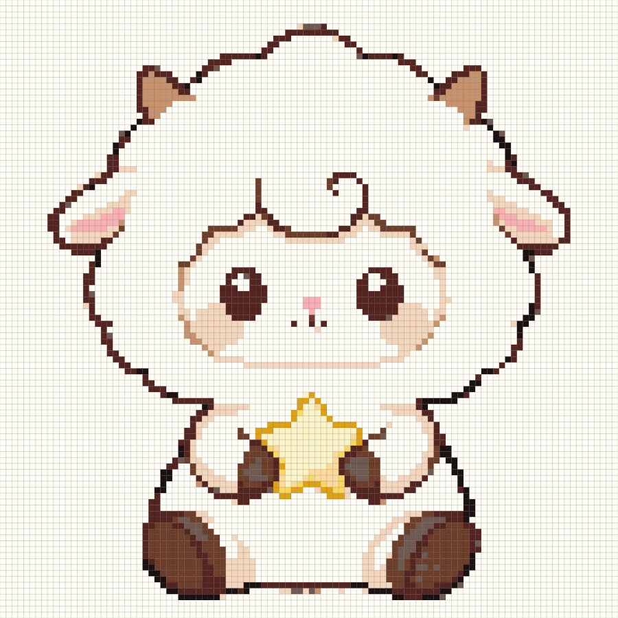 Sheep fuse bead pattern preview