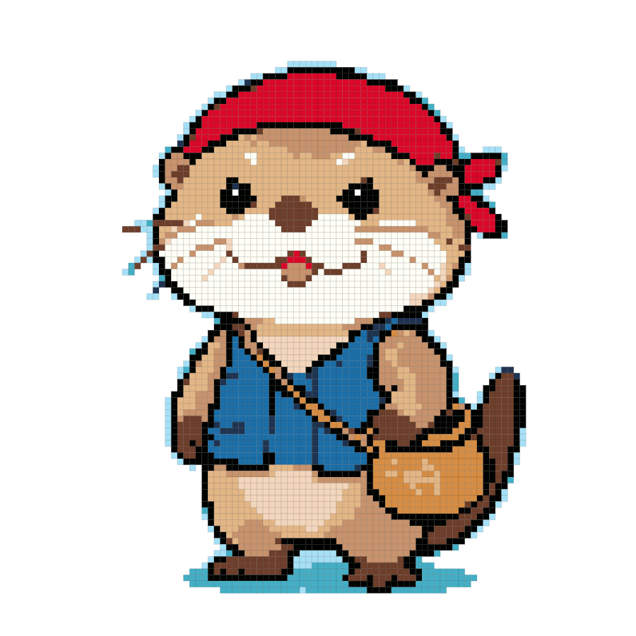 Sailor Otter fuse bead pattern preview