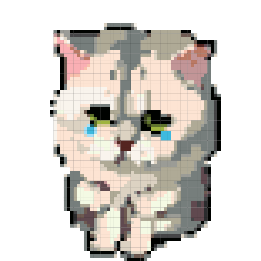 Sad little cat fuse bead pattern preview