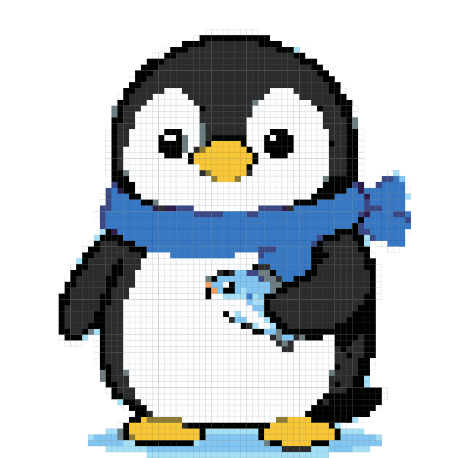 Penguin fuse bead pattern preview