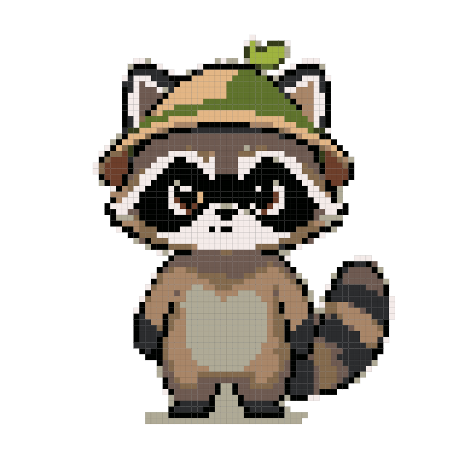 Raccoon Explorer fuse bead pattern preview