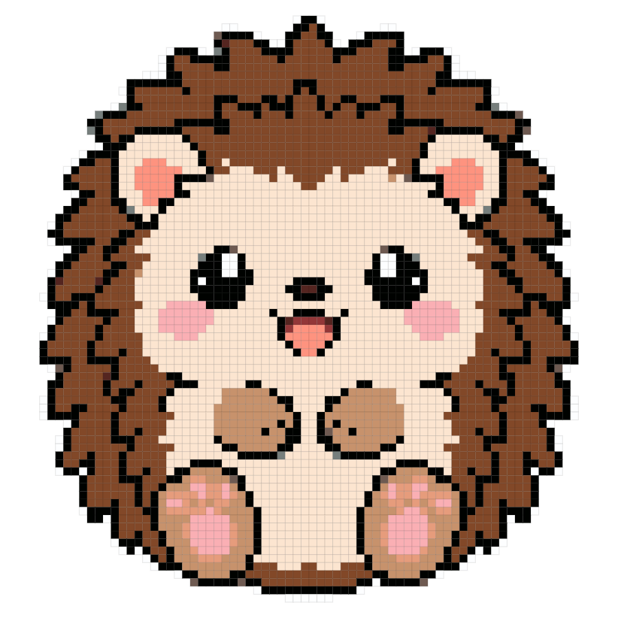 hedgehog fuse bead pattern preview