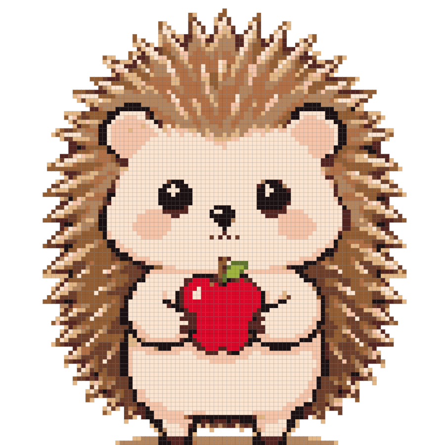 Hedgehog fuse bead pattern preview