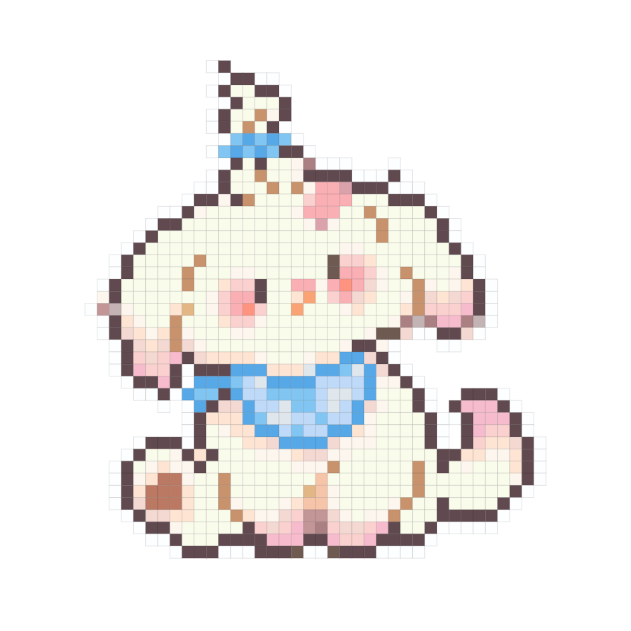 Pink puppy fuse bead pattern preview
