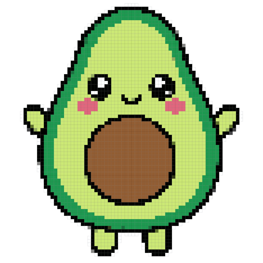 avocado fuse bead pattern preview