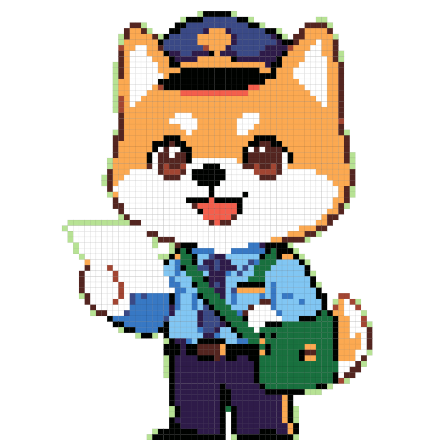 Puppy Mailman fuse bead pattern preview