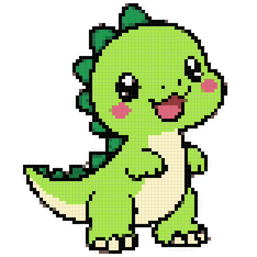 Dinosaur fuse bead pattern preview
