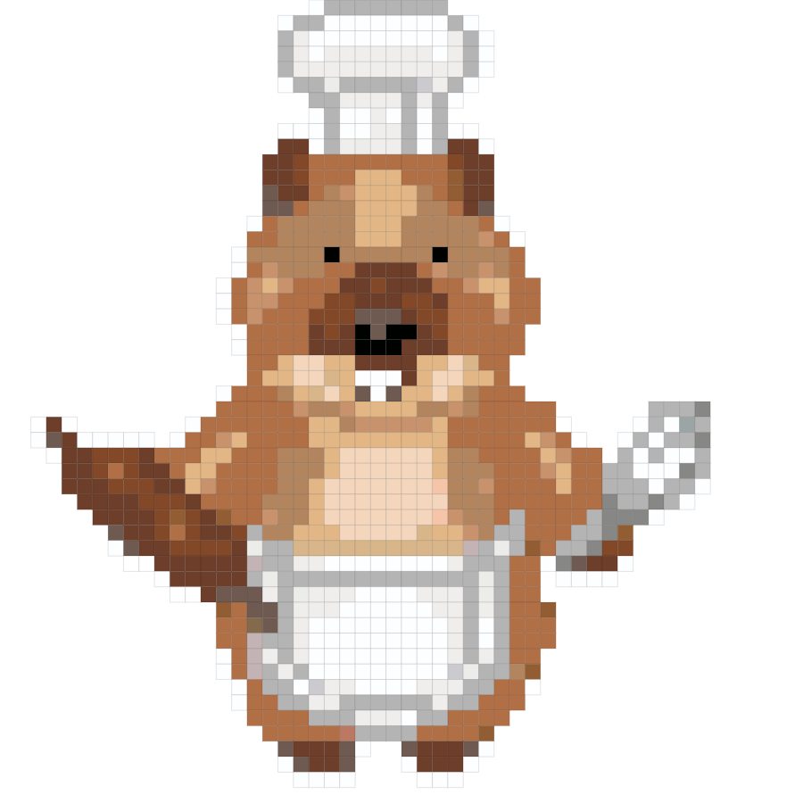 Otter Chef fuse bead pattern preview