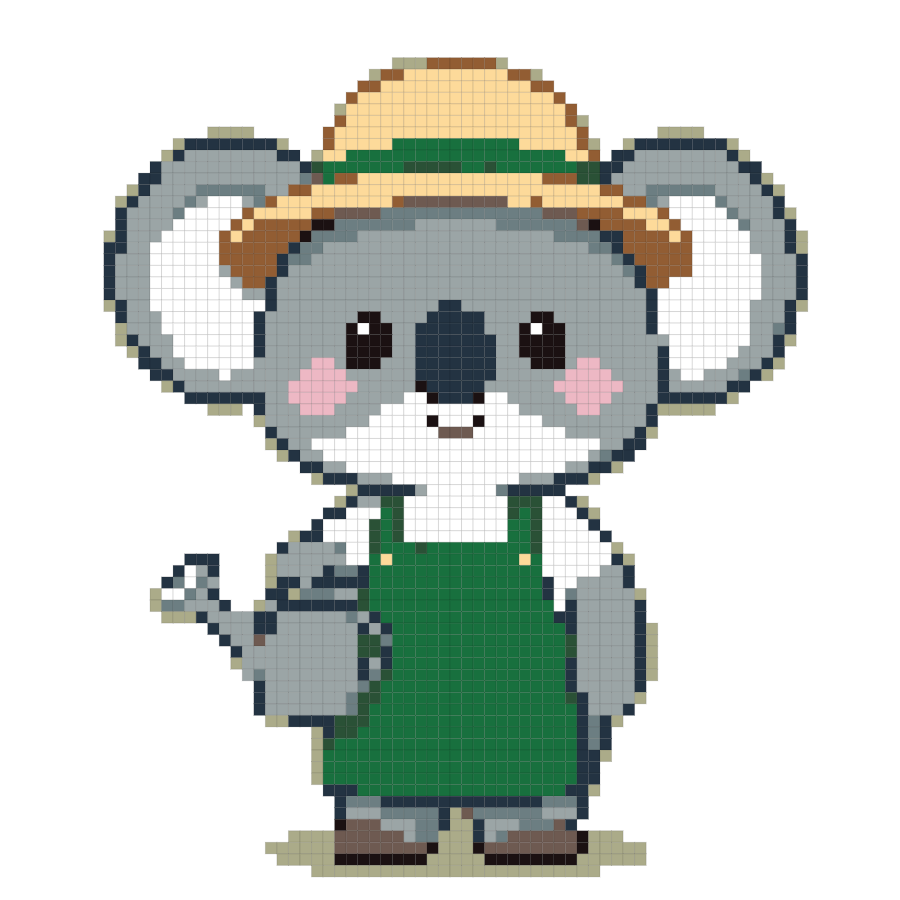Koala Gardener fuse bead pattern preview