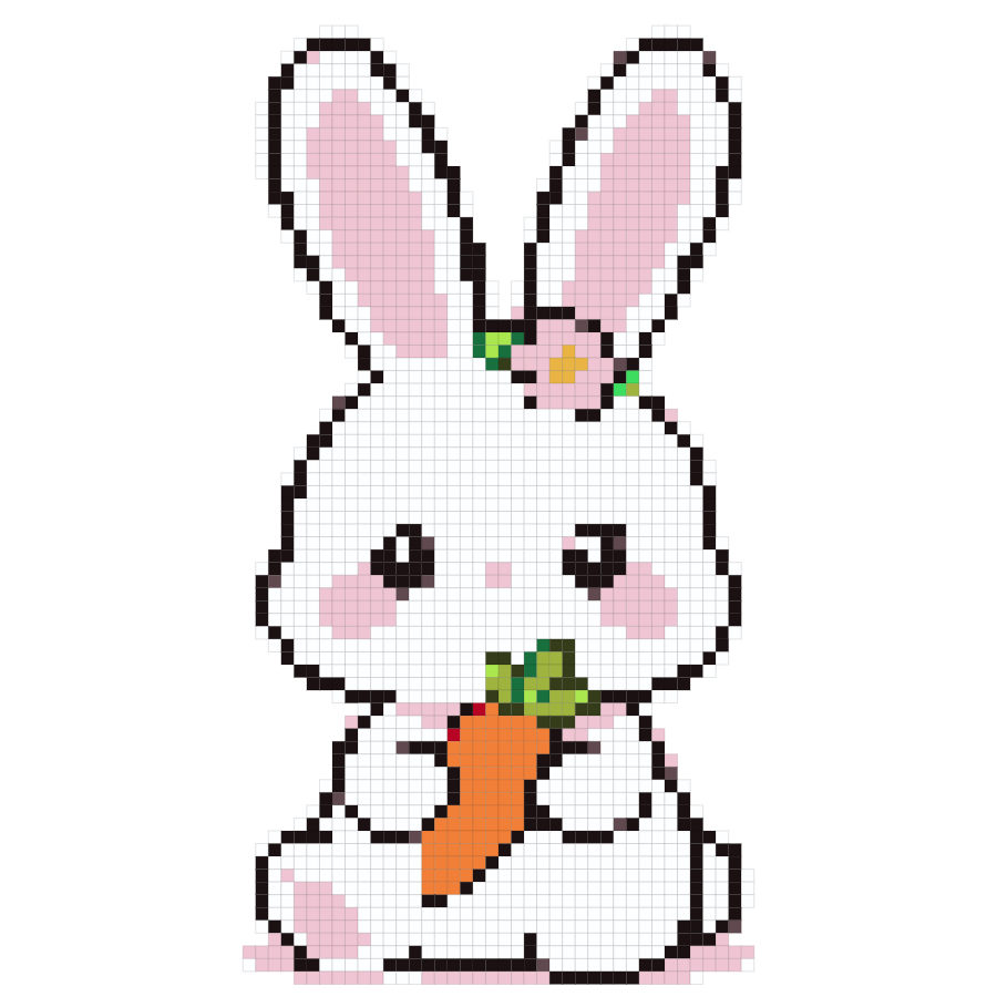 Cute rabbit fuse bead pattern preview